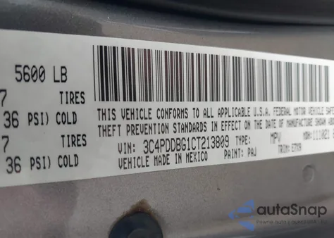 2012 Dodge Journey Sxt z USA, uszkodzony, nr VIN 3C4PDDBG1CT213809